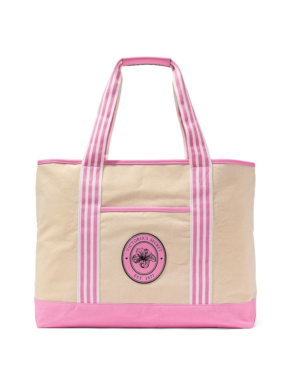 NWT Victoria’s Secret Striped Canvas Tote Bag